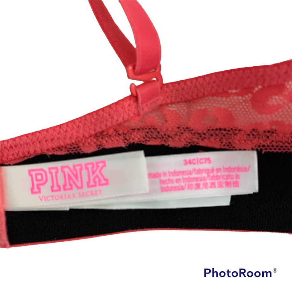 Victoria’s Secret PINK Wear Everywhere Lightly Lined T-Shirt Bra Coral 34C - Picture 9 of 9